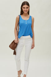 PIQUE TROUSERS WITH BUCKLE